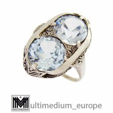 Großer Art Deco Silber Ring blauer Topas 20er Jahre silver blue topaz