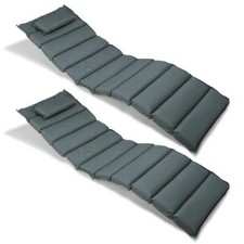 Divero 2x Liegenauflage Polster Kopfkissen Sauna Garten Terrasse anthrazit
