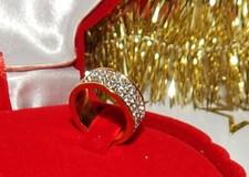 breiter goldfarbener DamenRing*STERNENGLANZ*Swarovski*Strass*Gr. 18*DAS Geschenk