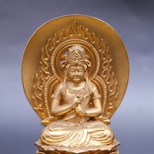 0425d Japanischer Buddhismus Dainichi Nyorai Buddha Figur signiert Shuun Makita