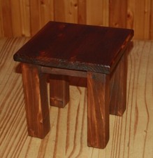  Hutsche, Hocker, Blumenbank aus Kiefer Nuß dunkel 20 x 20 x 20 cm 4 Füße