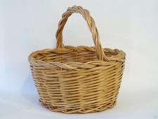 runder Korb #1 Weidenkorb mit Henkel Tragekorb Blumenkorb, alt