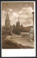 Foto-AK August Sander, Köln, Nr. 160: Leuscheid /Sieg, Kirche und Dorfplatz 194 