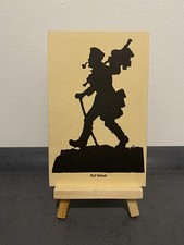 Vintage Postkarte "Auf Urlaub", Plischke, Kunst, Scherenschnitt, Nr. 119