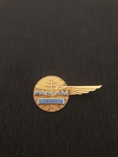 Pan Am American Airline Stewardess Wings Pin LGB 10K NSP Gold Vintage Rar Selten