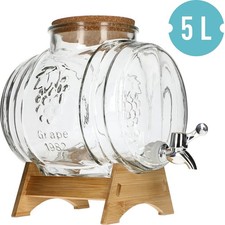 5L Glasfass mit Hahn