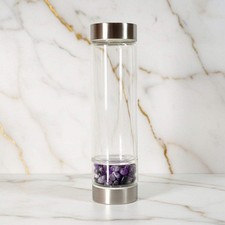 Amethyst Trinkflasche Silber -