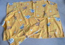 Set warme Kinder Bettwäsche mit Tieren gelb Kissen + Bettdecke