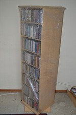 CD Sammlung ca. 400 Stück gemischt 70-80er Jahre mit Holzständer drehbar CD Turm