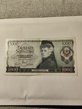1000 Schilling Banknote 1966 Bertha von Suttner, E700335N