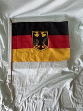 Stockfahne/Schwenkfahne Deutschland BRD Flagge mit Bundesadler 42x31cm Autogramm