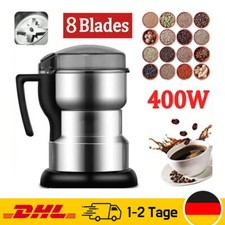 400W Elektrische Kaffeemühle Edelstahl Kaffeebohnen Getreide Nuss Bohne Mahl DE