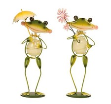 2 Stück Frosch Figuren Metall