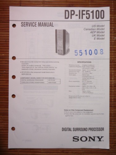 Service manual sony - sony, dp-if5100