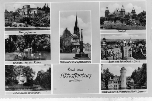 Ansichtskarte aschaffenburg - ansichtskarte,