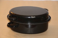 alter Bräter Emaille schwarz
