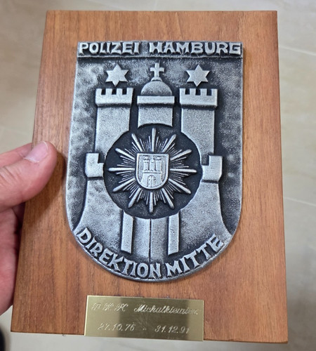 Holztafel 1991 polizei hamburg - 1991,