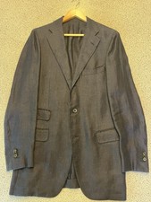 Caruso Sakko - Gr. 50 - dunkelblau - 100% Leinen