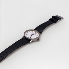 Vintage 90er Armbanduhr Deutsche Bahn Quartz H. Schneider Leder DB watch Bahnhof