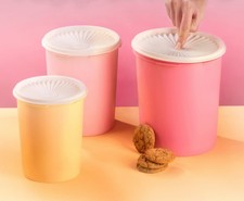 Tupperware Vintage Knusper Stars 1,2 L + 1,9 L + 2,8 L Sonnendeckel NEU in OVP