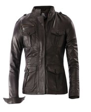 Damen Lederjacke Leder Jacke