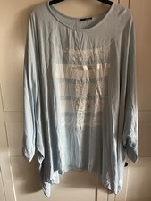 Mega Oversize Tunika Viskose hellblau Made in Italy One Size