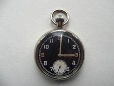 WW2 BRITISH ARMY G.S.T.P POCKETWATCH 15 JEWEL SWISS MOVEMENT FOR REPAIR SPARES