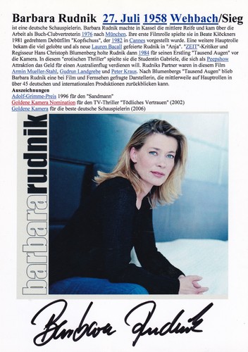 Autogramm barbara rudnik - barbara,