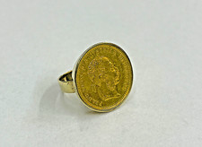 Juwelierarbeit Gold Ring + gr. Gold-Dukat 1915 Österreich Goldmünze gefasst RG56