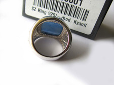 SILBER ZEIT/Sogni D`oro großer KYANIT in Saphir Farbe SILBER 925 rh. Ring 16 NEU