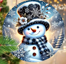 Fensterbild Winter Schneemann