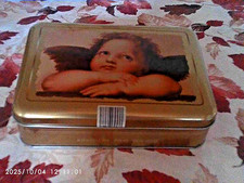 TRUMPF Pralinendose Blechdose von 2007 Motiv ENGEL von Raphael 6x22x16 cm