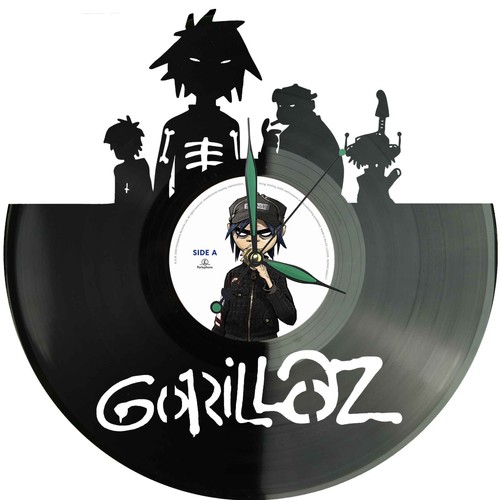 Gorillaz schallplatte wanduhr - gorillaz,