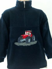 Zintgraf Fleece Troyer Pullover Stickerei roter Traktor Q30