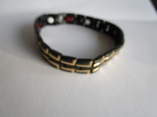 MAGNET ARMKETTE ARMBAND ANTHRAZIT GOLD AUS METALL  CA. 20 CM LANG