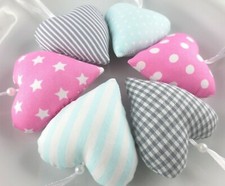 Tilda Stoffherzen in grau /