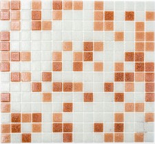 Glasmosaik weiss braun rose