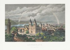 F. FOLTZ (19.Jhd), Stadtansicht Andernach, Sst. Romantik Stadtbilder 1800-1849