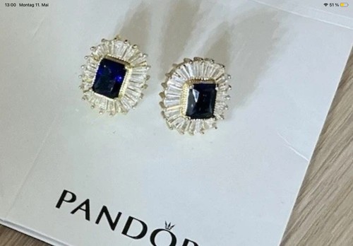 Ohrstecker gold blauer kristal - blauer,