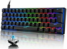60% USB Wired Gaming-Tastatur 61 Keys RGB UK Layout Mechanische für PC / Gamer