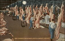 CHICAGO Swift Company ~1930 Beef Department Schlachthof Schlachtung Schweine AK