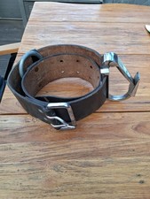 Vintage Alte Deutsche Lederkoppel hier Feuerwehr mit Karabinerhaken und Ring