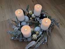 Elambia Abella Adventskranz weiß/schwarz/gold mit 4 Elambia LED Kerzen