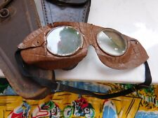 Sehr alte Oldtimer Brille  Fahrrad  Auto Motorrad um 1920 Metallringe Glas Leder