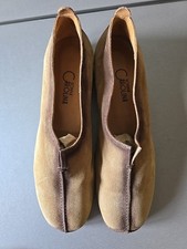 DONNA CAROLINA Gr 42 Damen Loafer flache Slipper Wildleder braun neuwertig