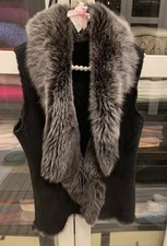 FURRY Jacke Weste schwarz grau