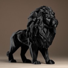 Lion Decor Statue | Löwe Figur Skulptur | Moderne Low Poly Raubkatze | Dark Art