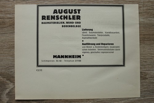 Werbung blatt 1928 mannheim - blatt, a