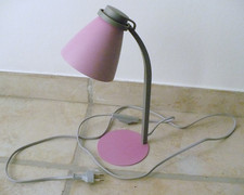 Kinder Schreibtischlampe, Tischleuchte mit Standfuß, pink-grau, 33 cm, Massive