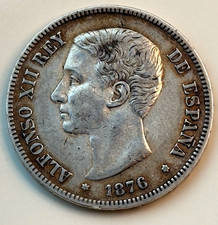 5 Pesetas 1876 Spanien Alfonso